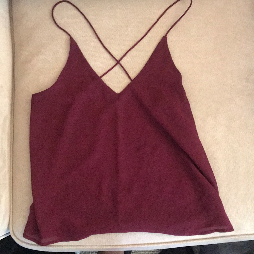 Maroon Open Back Strappy Tank